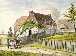 Watercolour of Underwood Farm, 1873