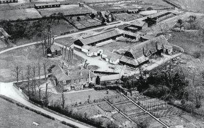 Aerial view of North Stoneham Farm in the 1930s