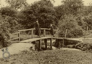 View of footbridge looking southwest