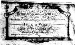 Detail from A General Plan and Survey of Several Farms called Cumbley, Duxmoor and Heasley, in the Isle of Wight and County of Hants, Belonging to John Flemming Esq, 1771; surveyed by George Salmon